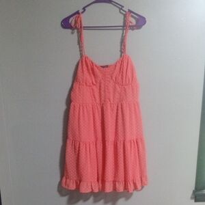 Wild Fable Women's Coral Ruched Tiered Sundress